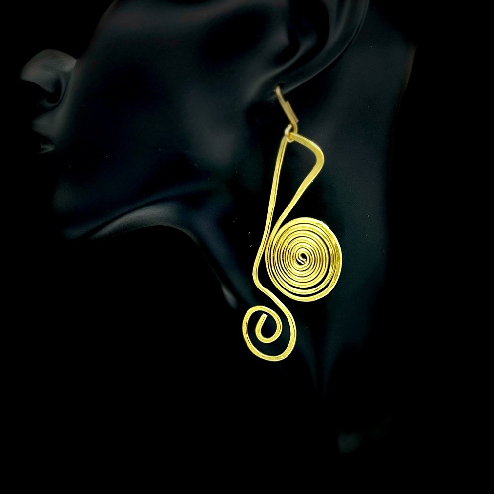 Gold Tone wired wrapped earrings. Handcrafted Earrings